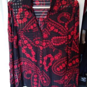 Express Red & Black Button Down